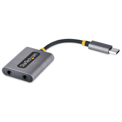 StarTech.com Splitter Divisor USB-C Macho - 2x 3.5mm Hembra, Gris 