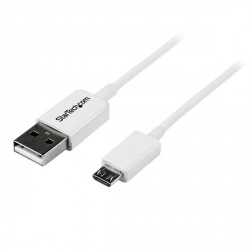 StarTech.com Cable USB 2.0, USB A Macho - Micro USB B Macho, 1 Metro, Blanco 