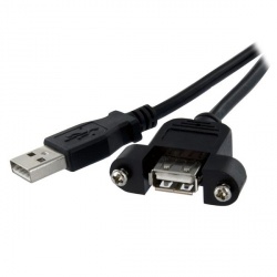 StarTech.com Cable USB 2.0, USB A Macho - USB A Hembra, 30cm, Negro 
