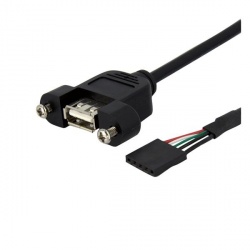 StarTech.com Cable USB 2.0, IDC Hembra - USB A Hembra, 90cm, Negro 