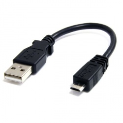 StarTech.com Cable Adaptador USB A Macho - Micro USB B Macho para Teléfono Celular, 15cm, Negro 