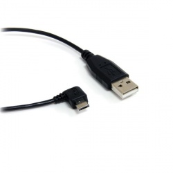 Startech.com Cable USB A Macho - Micro USB B Macho Acodado a la Derecha, 1.8 Metros, Negro 