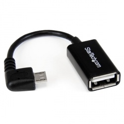 Startech.com Cable Adaptador Micro USB B Macho - USB A Hembra OTG Acodado a la Derecha, 12cm 