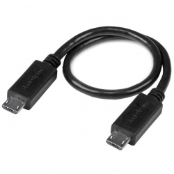 StarTech.com Cable Adaptador USB OTG, Micro USB Macho - Micro USB Macho, 20cm, Negro 