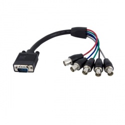 StarTech.com Cable VGA HD15 Macho - 5x BNC Coaxial Hembra, Negro 