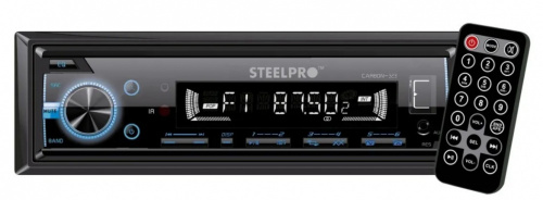 Steel Pro Autoestéreo Carbon 323, MP3/WMA, USB, Negro 