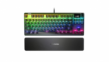 Teclado Gamer SteelSeries APEX 7 TKL RGB, Teclado Mecánico, Switch Blue, Alámbrico, Negro (Inglés) 