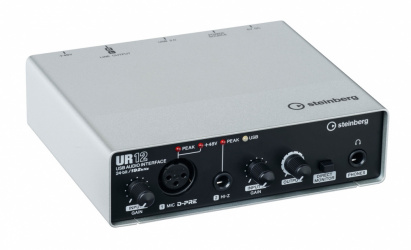 Steinberg Interfaz de Audio UR12, 24 bit, XLR/6.3mm/RCA, Metal 