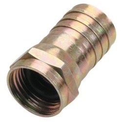 Steren Conector Coaxial Tipo F Macho, para RG6, Bronce 