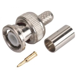 Steren Conector Coaxial BNC Macho, Plata 