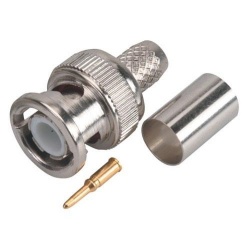 Steren Conector Coaxial 200-149, BNC Macho, para RG6, Plata 