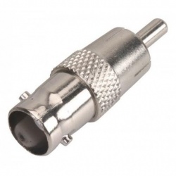 Steren Adaptador con Conector Coaxial RCA Macho - BNC Hembra, Acero Inoxidable 