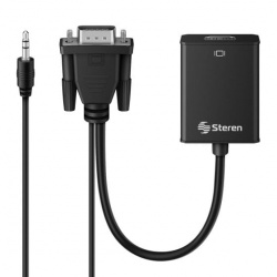 Steren Convertidor VGA Macho - HDMI Hembra, Negro 