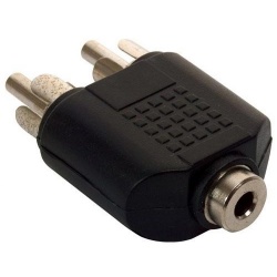 Steren Adaptador 2x RCA Macho - 3.5mm Estéreo Hembra, Negro 