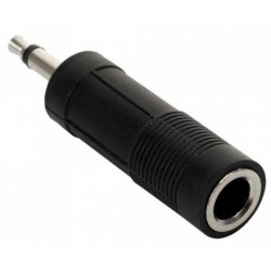 Steren Adaptador de Plug 3.5mm Mono Macho - 6.3mm Hembra, Negro 