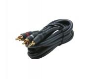Steren Cable AUX 3.5mm Macho - 2x RCA, 1.8 Metros, Negro 