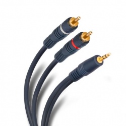 Steren Cable 254-050 2x RCA Macho - 3.5mm Macho, 3.6 Metros, Negro/Oro 