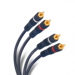 Steren Cable 254-215 RCA Macho - 2x RCA Macho, 1.8 Metros, Negro/Dorado 