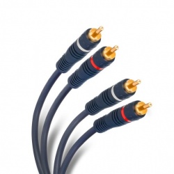 Steren Cable 254-225 RCA Macho - 2x RCA Macho, 7.2 Metros, Negro/Dorado 