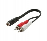 Steren Cable 255-025 RCA Hembra- 2x RCA Macho, 15cm, Negro 
