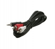 Steren Cable AUX 3.5mm Macho - 2x RCA Macho, 1.8 Metros, Negro 