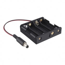 Steren Porta Pilas con Plug Invertido, AA, para 4 Pilas 