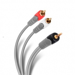 Steren Cable 284-050 2x RCA Macho - 3.5mm Macho, 1.8 Metros, Gris 
