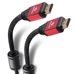 Steren Cable HDMI con Filtros de Ferrita HDMI Macho - HDMI Macho, 4K, 60Hz, 10 Metros, Negro/Rojo 