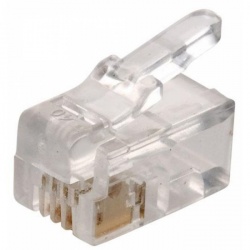 Steren Conector RJ-9, Transparente, 100 Piezas 