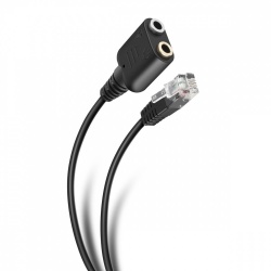 Steren Cable Telefónico 300-120, RJ-9 Macho - 2x 3.5mm Hembra, 40cm, Negro 