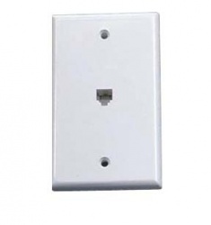 Steren Placa de Pared, RJ-11, 1 Puerto, Blanco 