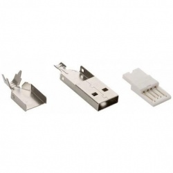 Steren Conector USB para Soldar, Plata 