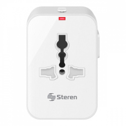 Steren Cargador y Adaptador de Conectores para Viaje 905-127, 100 - 240V, Blanco 