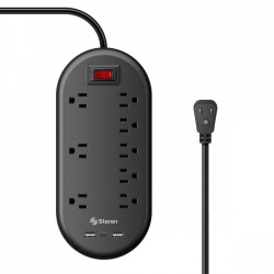Steren Multicontacto 905-470, 8 Contactos, 2x USB A, 1x USB C, 1875W 