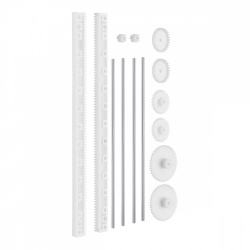 Steren Juego de Engranes con 14 Piezas, Blanco 