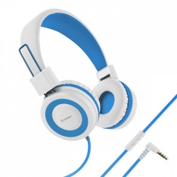 Steren Audífonos con Micrófono AUD-222, Alámbrico, 3.5mm, Blanco/Azul 