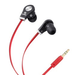 Steren Audífonos Intrauriculares de Cable Plano AUD-335, 3.5mm, Negro/Rojo 
