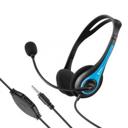 Steren Audífonos con Micrófono AUD-538, Bluetooth, Inalámbrico, 2.4 Metros, 3.5 mm, Negro/Azul 