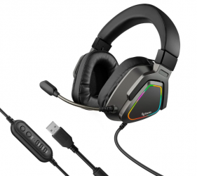 Steren Audífonos Gamer AUD-590 para PC, Alámbrico, USB, Negro  