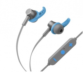 Steren Audífonos Intrauriculares Deportivos con Micrófono AUD-7005, Bluetooth, Inalámbrico, Gris/Azul 