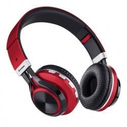 Steren Audífonos con Micrófono Xtreme, Bluetooth, Inalámbrico, Negro/Rojo 