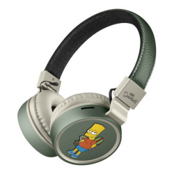 Steren Audífonos con Micrófono AUD-800 The Simpsons Bart, Bluetooth, Inalámbrico, USB, Verde 