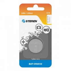Steren Pila No Recargable Botón CR2032, 3V, 1 Pieza 