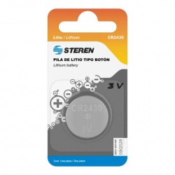 Steren Pila de Litio Botón CR2430, 3V, 1 Pieza 