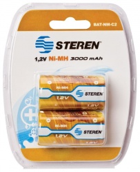 Steren Pilas Recargables C, Alcalinas, 1.2 V,  2 piezas 
