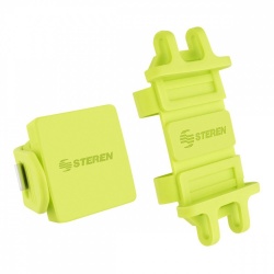 Steren Soporte para Smartphone y Power Bank con Sujeción en Manubrio BIKE-035, Verde 