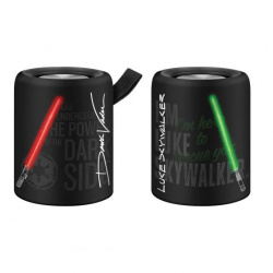 Steren Bocina Portátil Star Wars, Bluetooth, Inalámbrico, 5W RMS, 3.5mm, Negro, 2 Piezas 