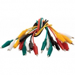 Steren Juego de Cables Caimán 26cm, Multicolor, 10 Piezas 