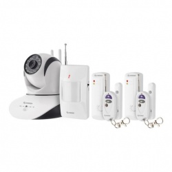 Steren Kit Sistema de Alarma CCTV-2000, Inalámbrico, 1x Cámara/2x Sensores Magneticos/1x Sensor de Movimiento/2x Botones de pánico 