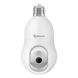 Steren Cámara Smart WiFi Bombilla para Interiores CCTV-238, Inalámbrico, 2304 x 1296 Pixeles, Día/Noche 